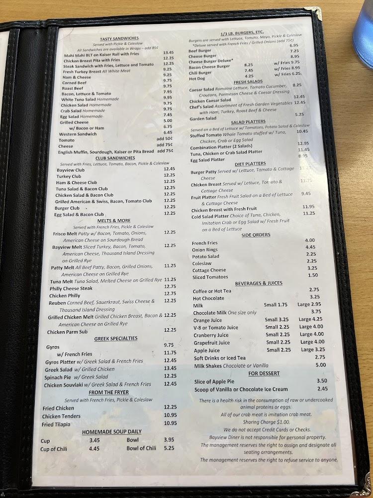 Bayview Diner Menu image 4